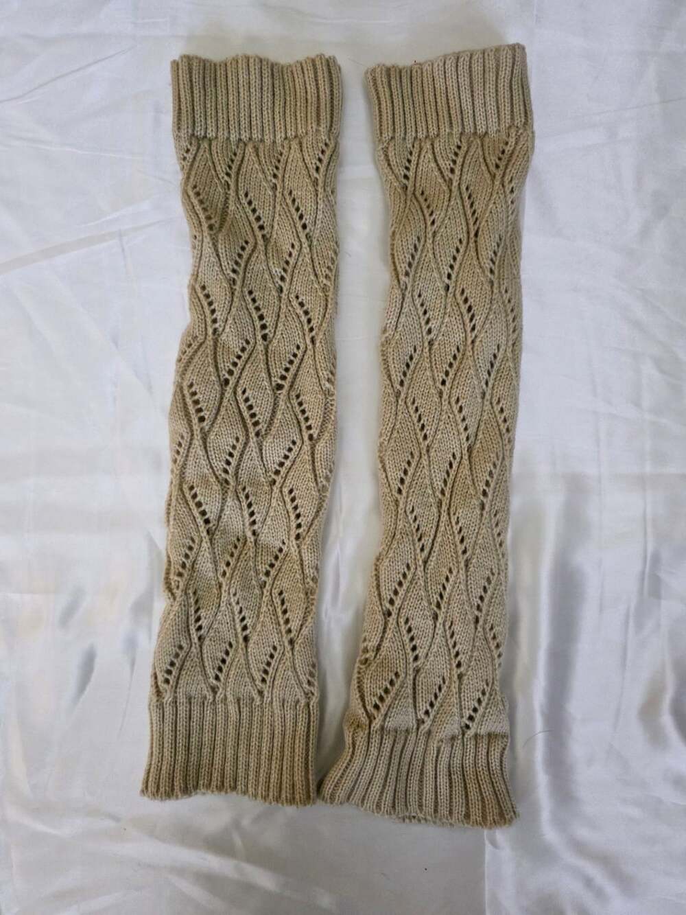 New Cable Knit Leg Warmers Beige Winter Accessories
